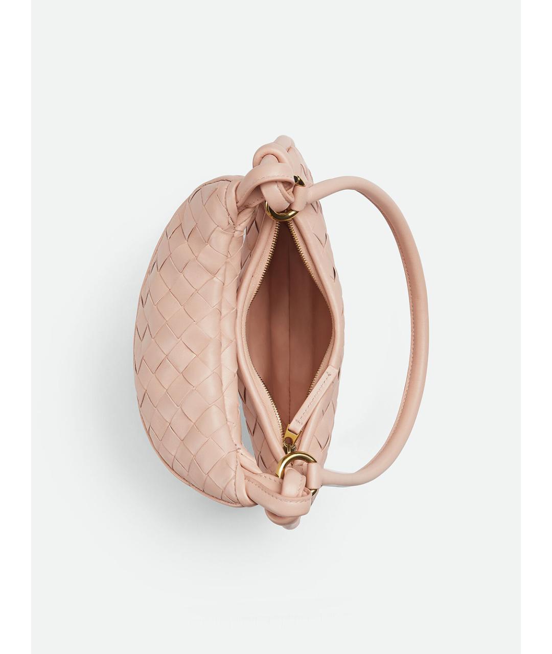 BOTTEGA VENETA Розовая кожаная сумка с короткими ручками, фото 4
