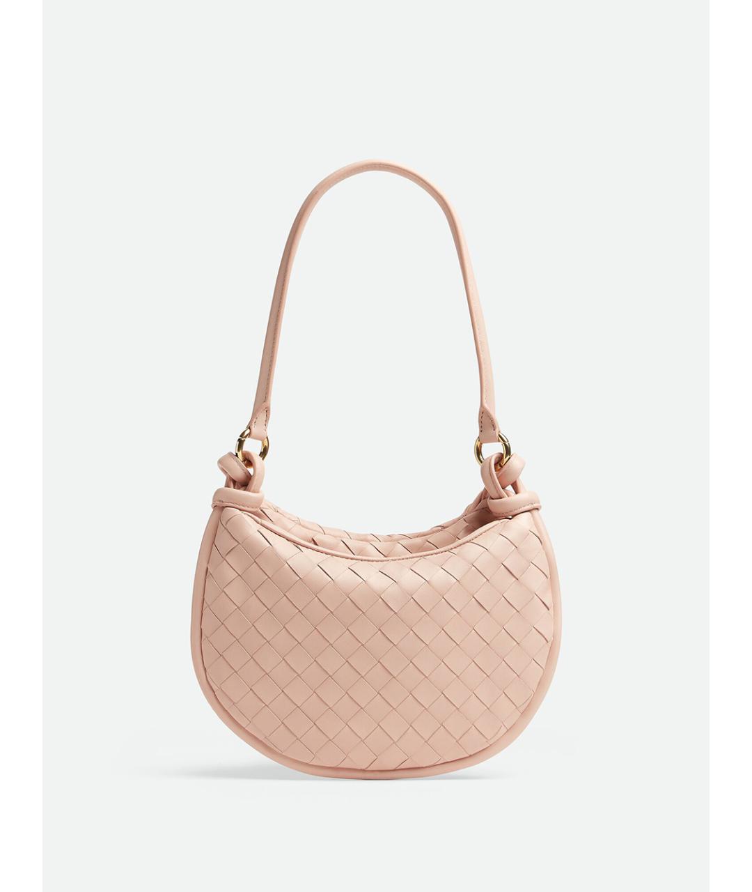 BOTTEGA VENETA Розовая кожаная сумка с короткими ручками, фото 5