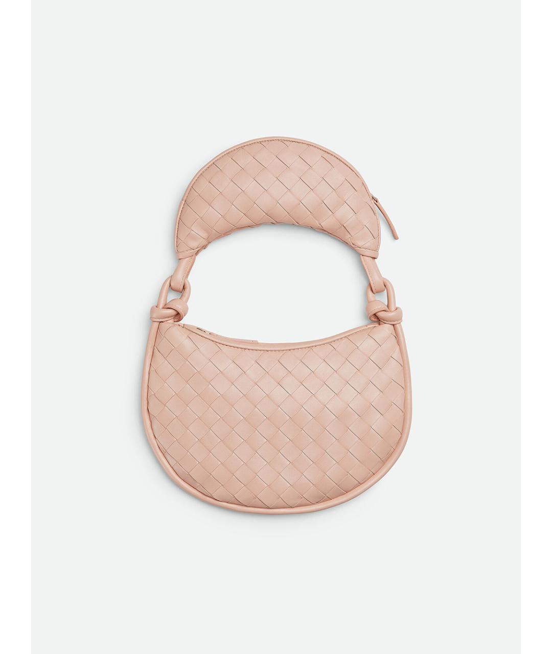 BOTTEGA VENETA Розовая кожаная сумка с короткими ручками, фото 2