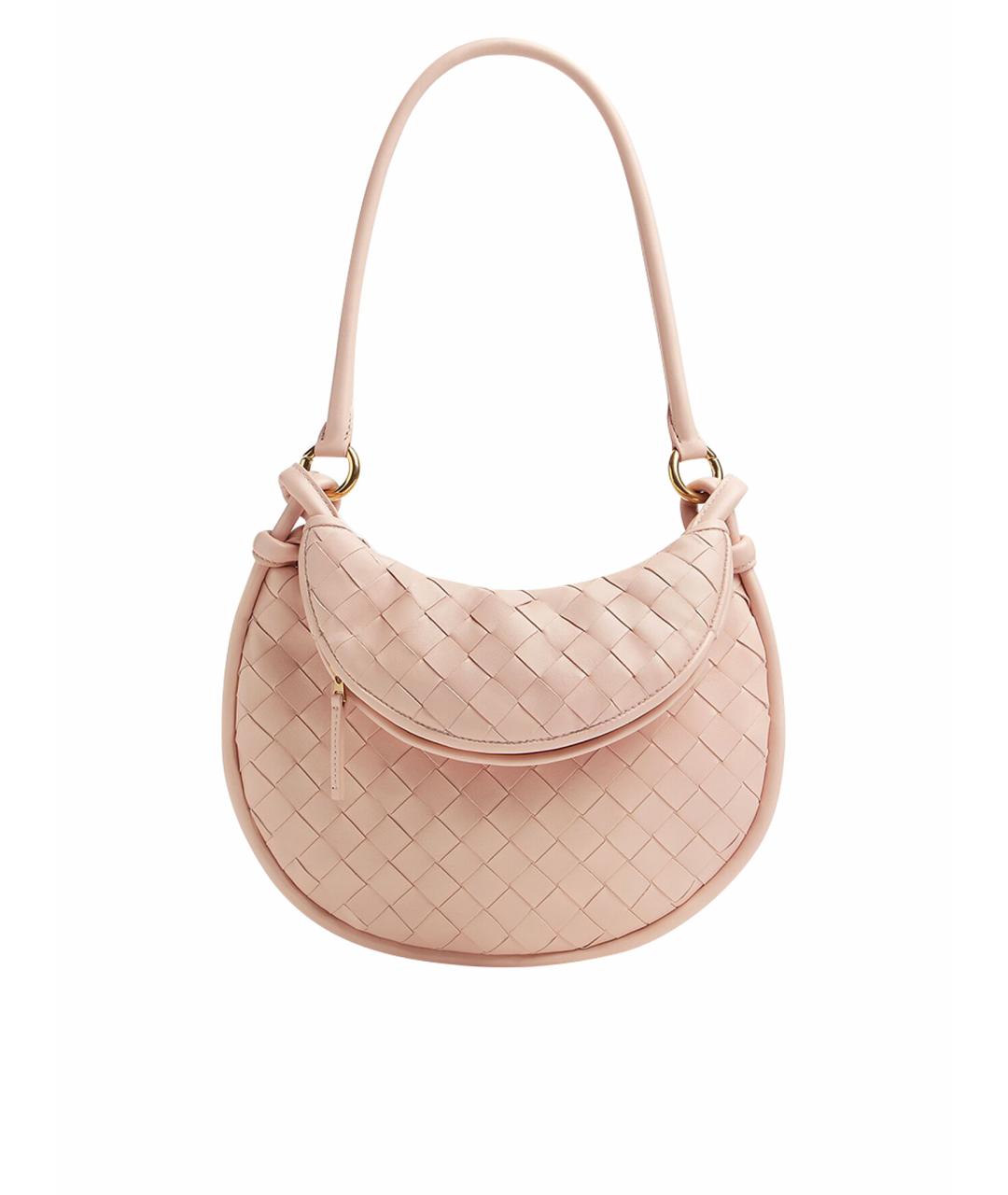 BOTTEGA VENETA Розовая кожаная сумка с короткими ручками, фото 1