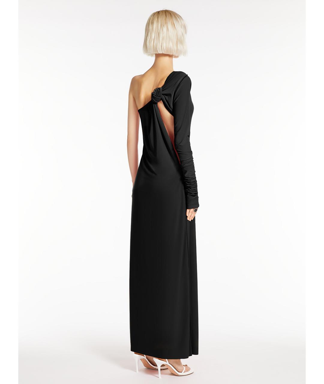 SPORTMAX Черное полиэстеровое вечернее платье, фото 4