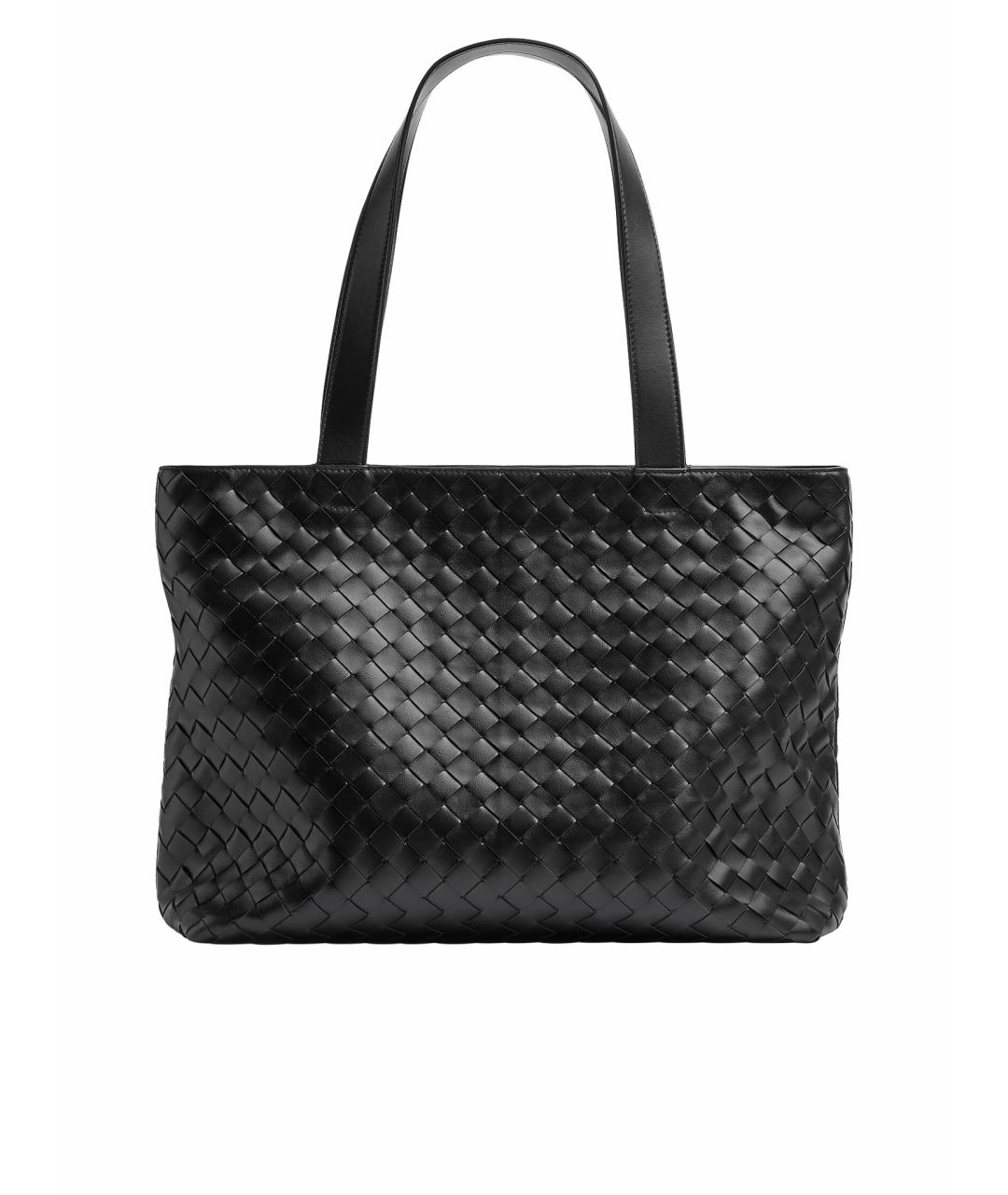 BOTTEGA VENETA Черная кожаная сумка тоут, фото 1