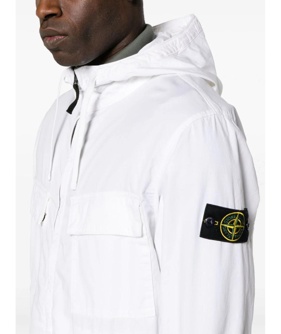 STONE ISLAND Белая хлопковая куртка, фото 5