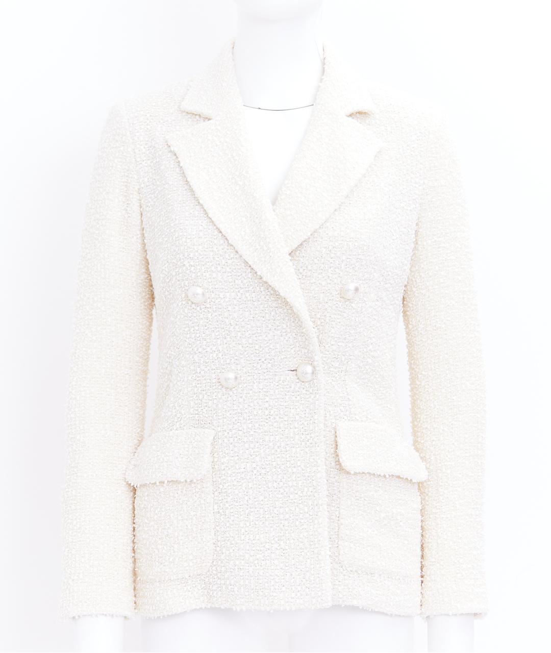 CHANEL Белый полиэстеровый жакет/пиджак, фото 7