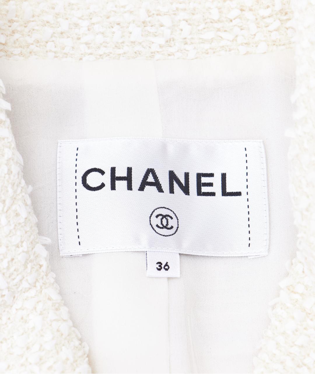 CHANEL Белый полиэстеровый жакет/пиджак, фото 5