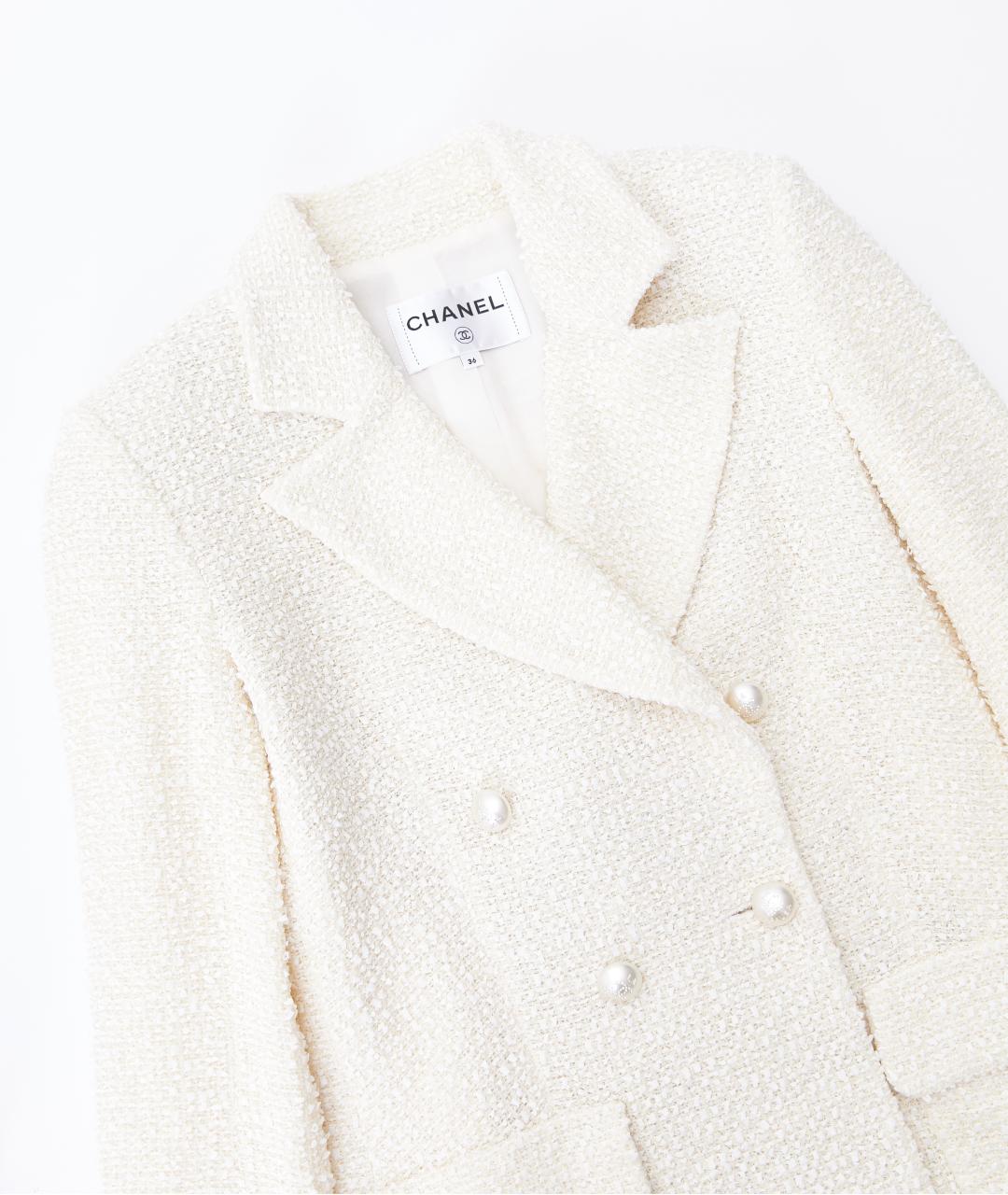 CHANEL Белый полиэстеровый жакет/пиджак, фото 3