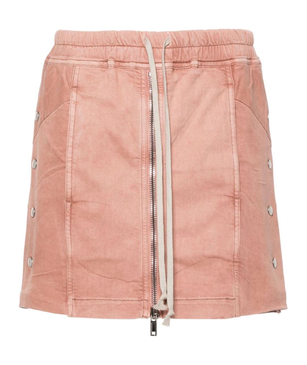 RICK OWENS DRKSHDW Розовая хлопковая юбка мини, фото 1