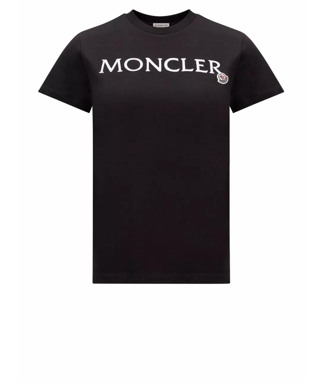 MONCLER Черная хлопковая футболка, фото 1