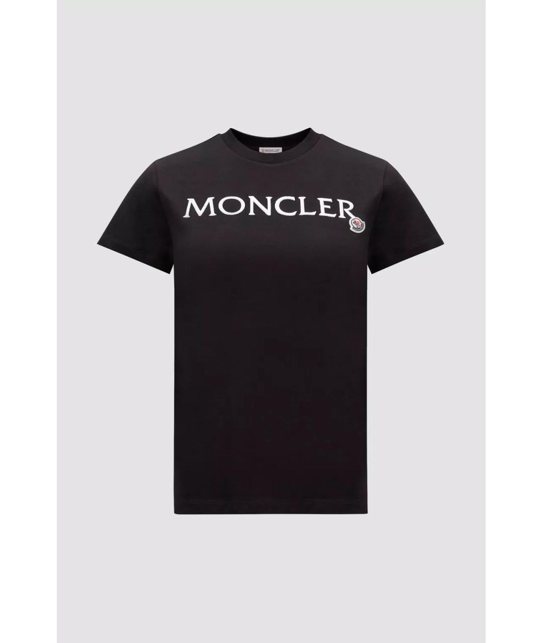 MONCLER Черная хлопковая футболка, фото 6