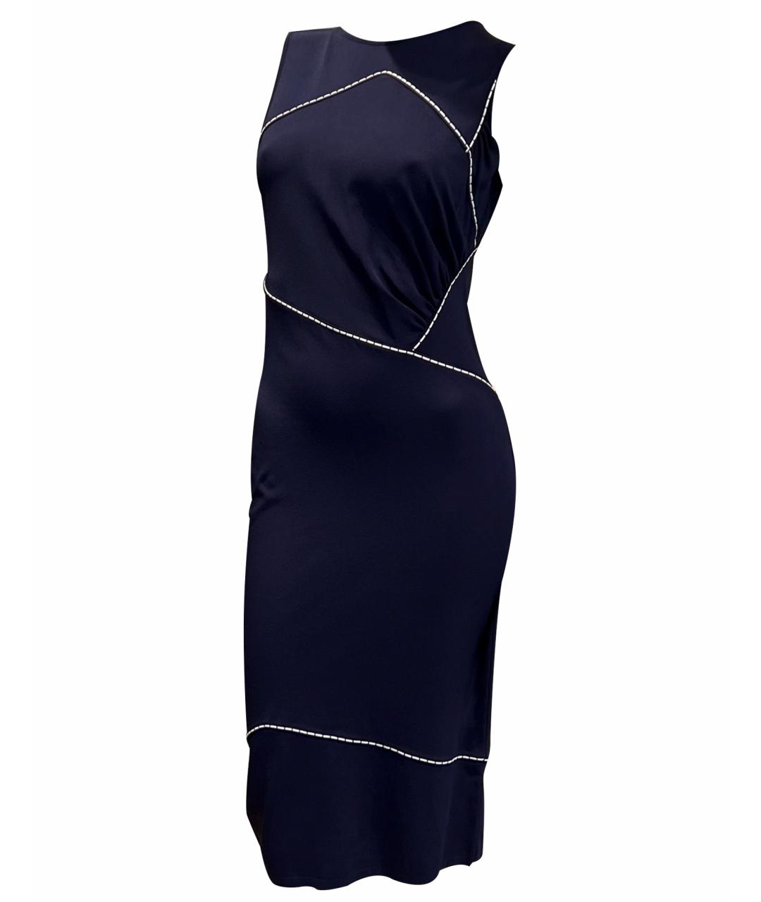 FENDI Темно-синее вискозное повседневное платье, фото 1