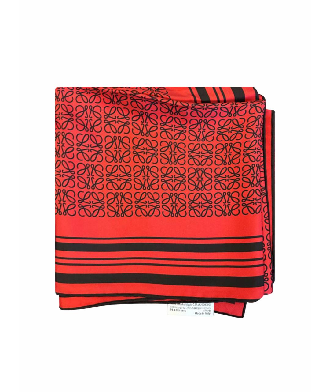 LOEWE Красный шелковый платок, фото 1