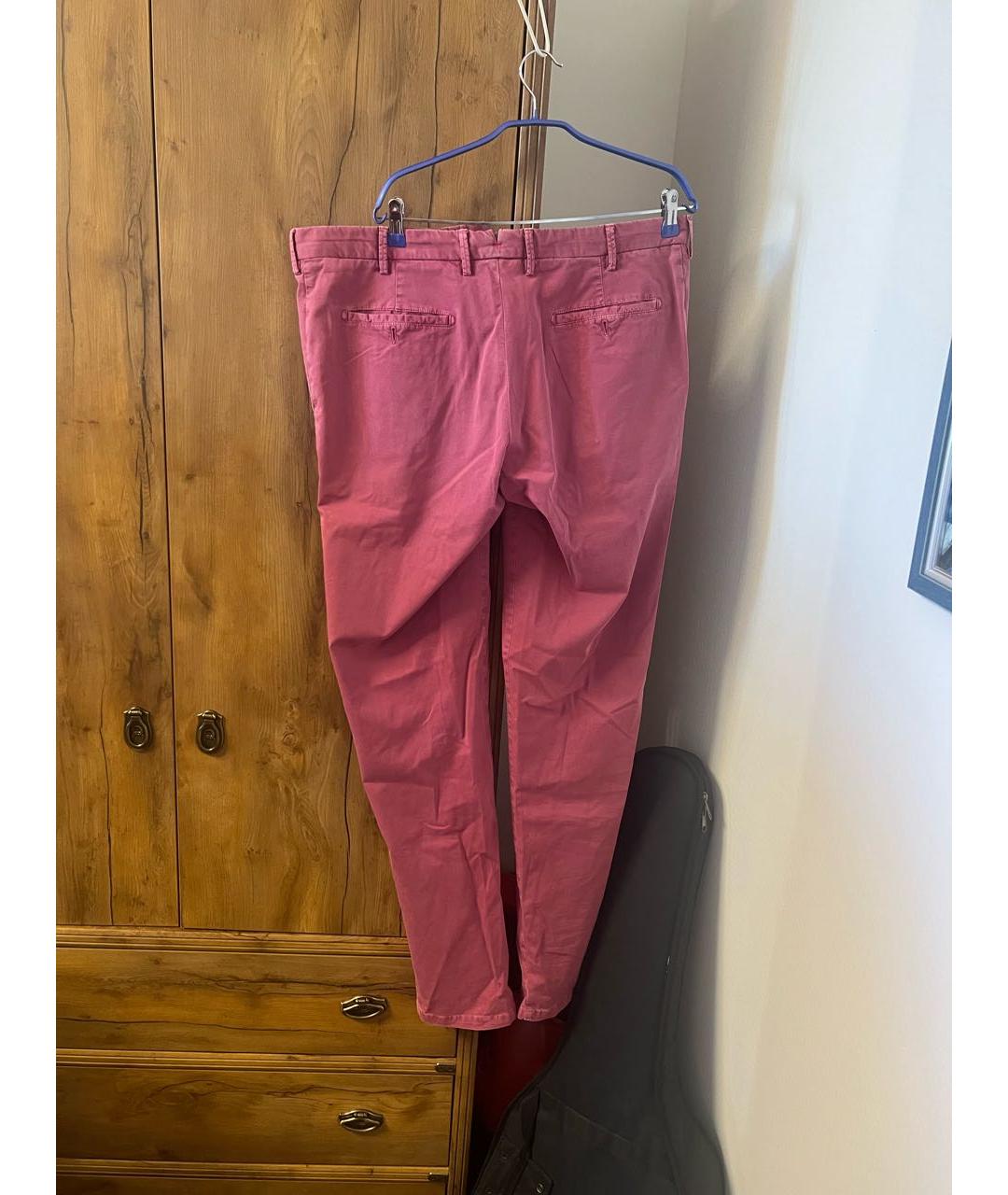 ISAIA Розовые хлопковые классические брюки, фото 2