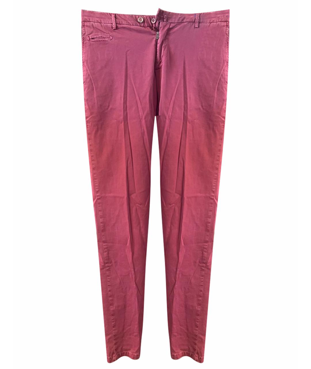 ISAIA Розовые хлопковые классические брюки, фото 1