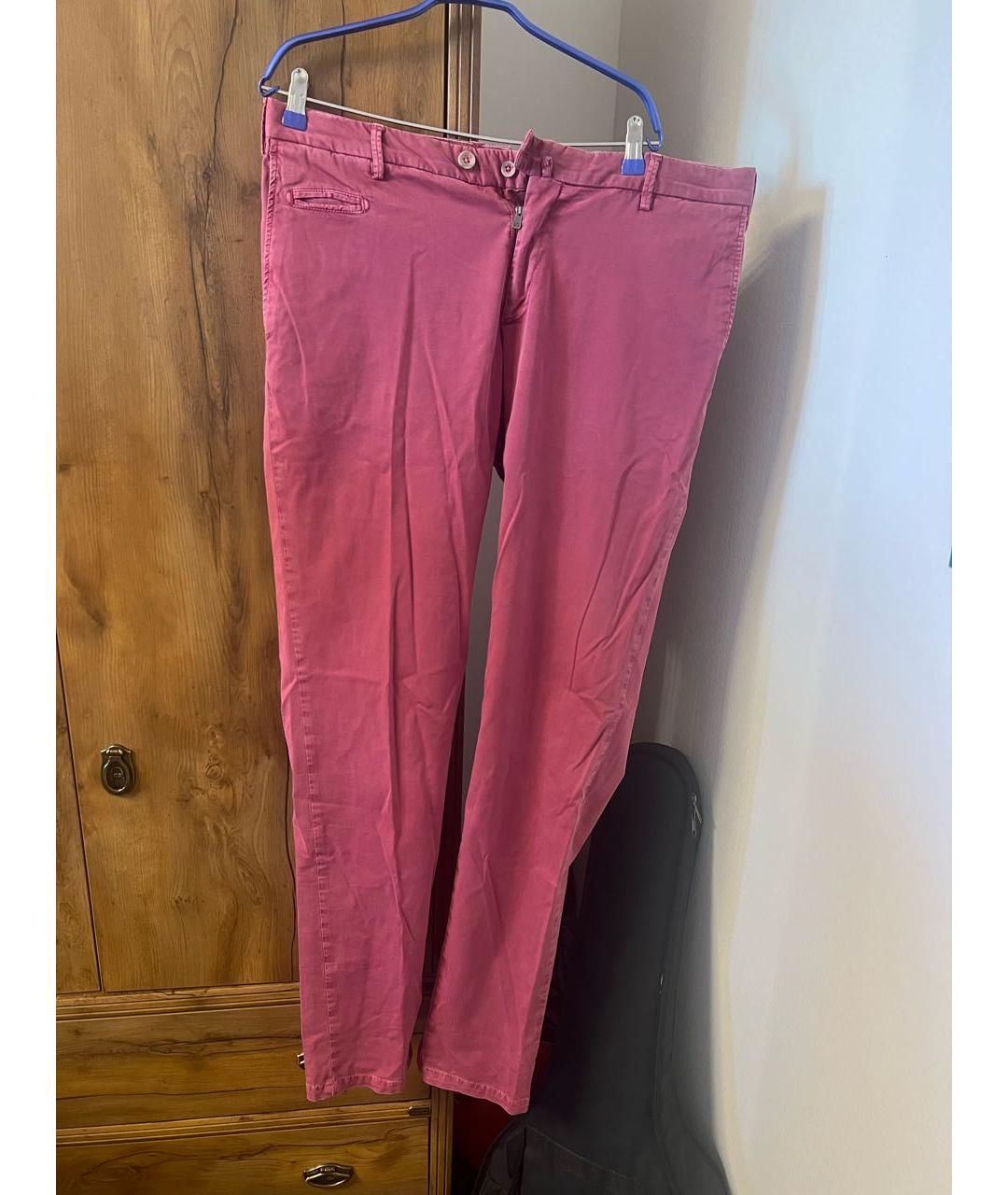 ISAIA Розовые хлопковые классические брюки, фото 5