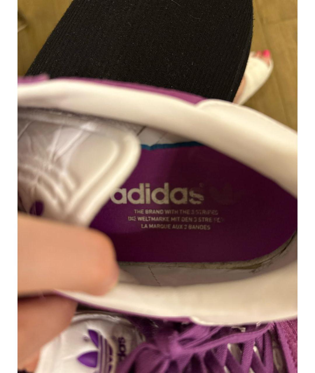 ADIDAS Фиолетовые замшевые кроссовки, фото 6