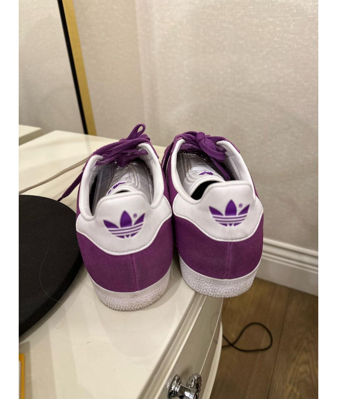ADIDAS Фиолетовые замшевые кроссовки, фото 4