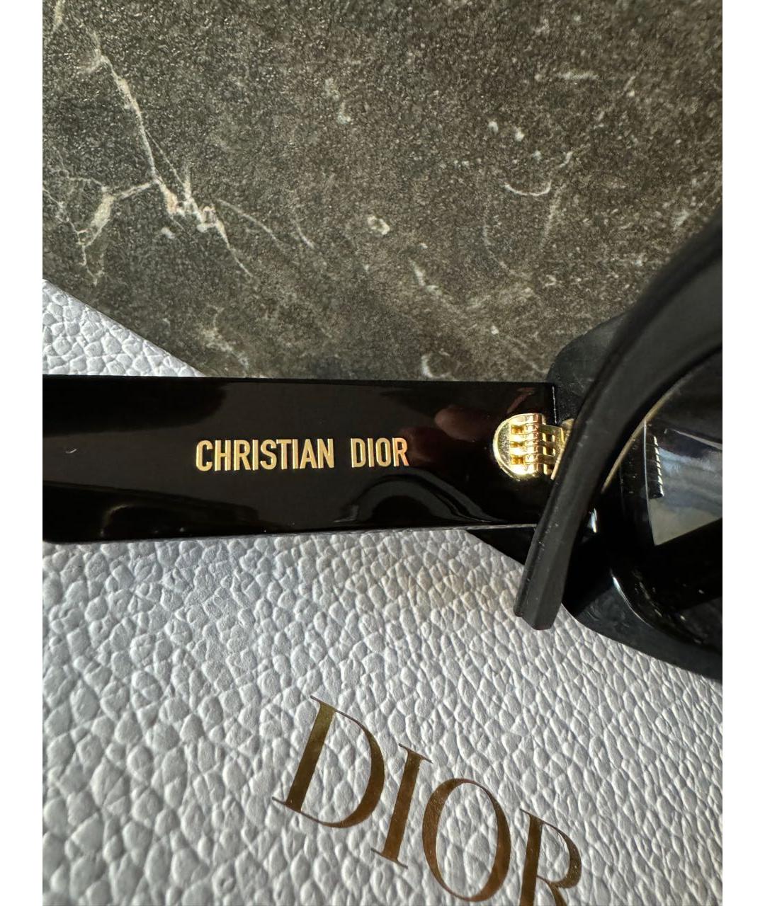 CHRISTIAN DIOR Черные пластиковые солнцезащитные очки, фото 3