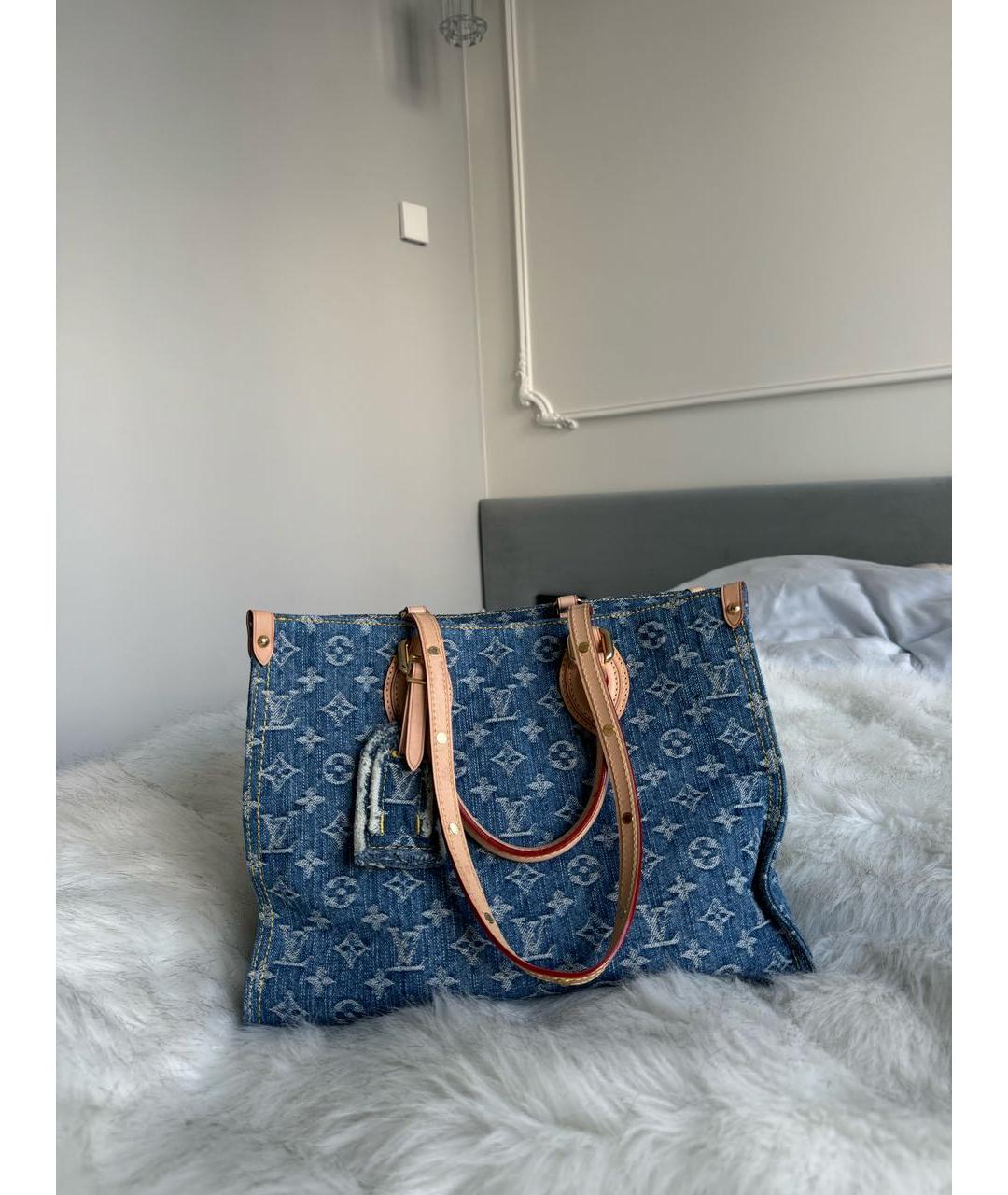 LOUIS VUITTON PRE-OWNED Синяя деним сумка тоут, фото 6