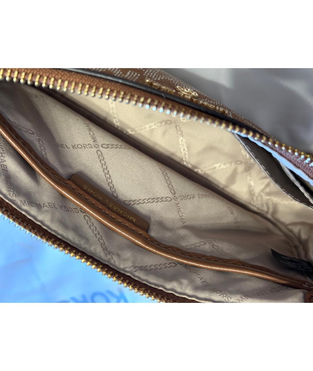 MICHAEL KORS Коричневая сумка через плечо из искусственной кожи, фото 4