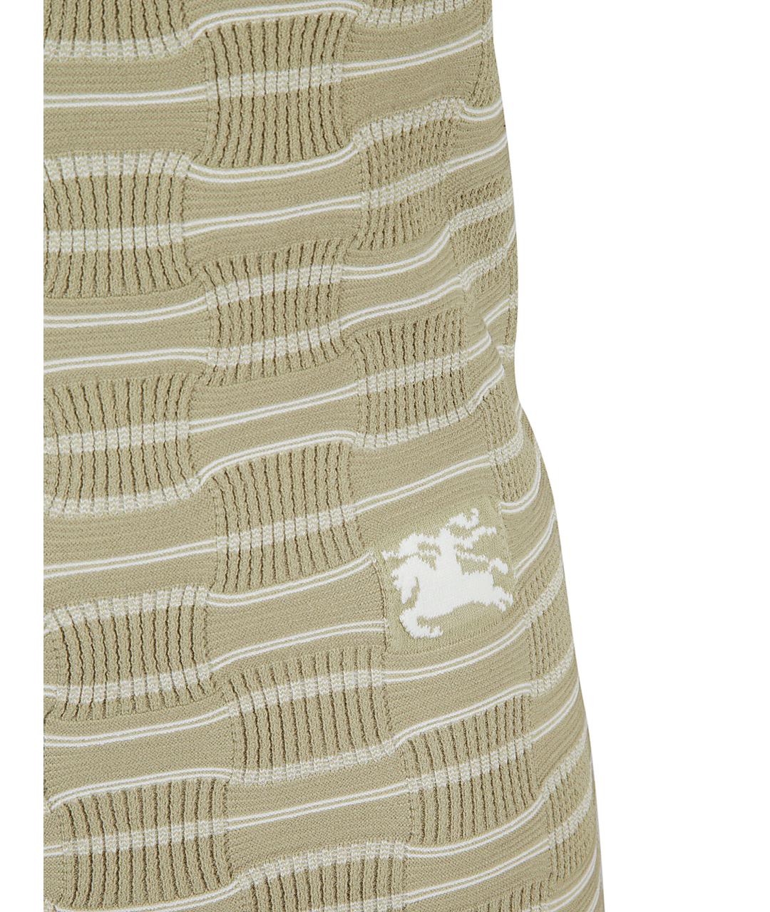 BURBERRY Бежевое вискозное платье, фото 3