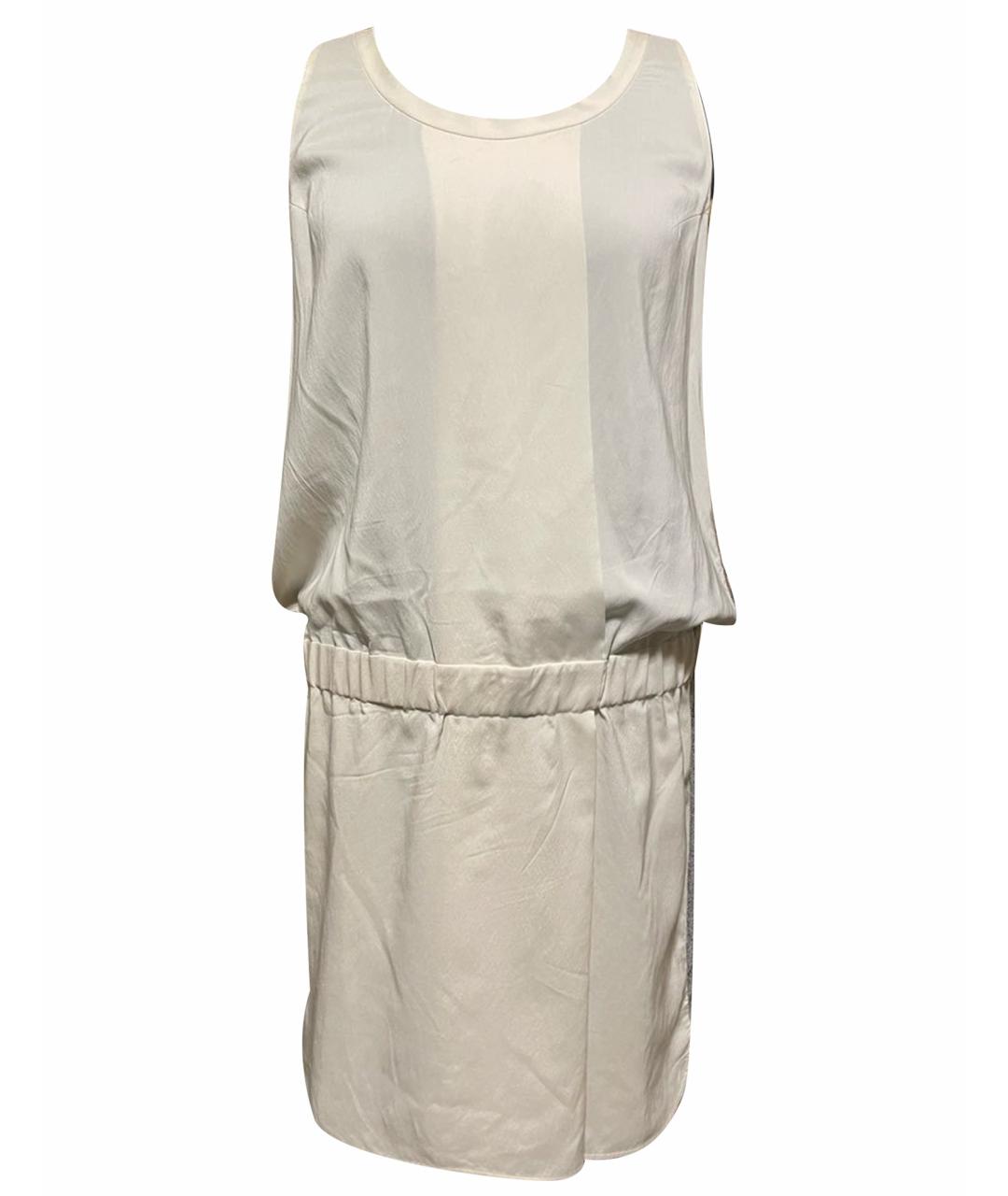 BRUNELLO CUCINELLI Белое шелковое повседневное платье, фото 1