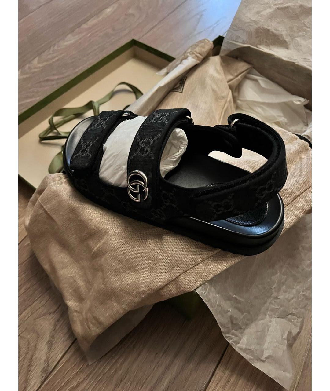 GUCCI Черные сандалии, фото 2