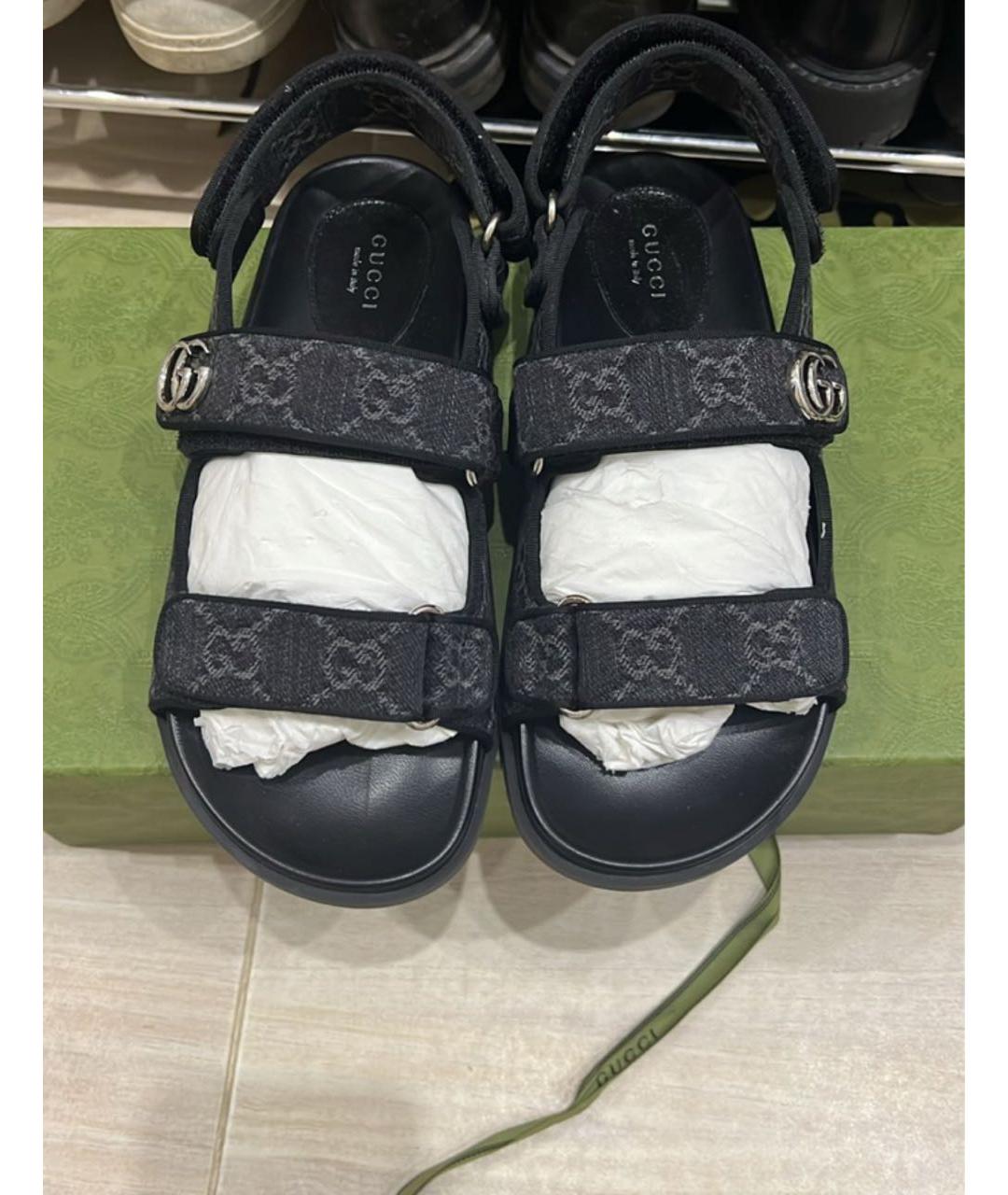 GUCCI Черные сандалии, фото 3