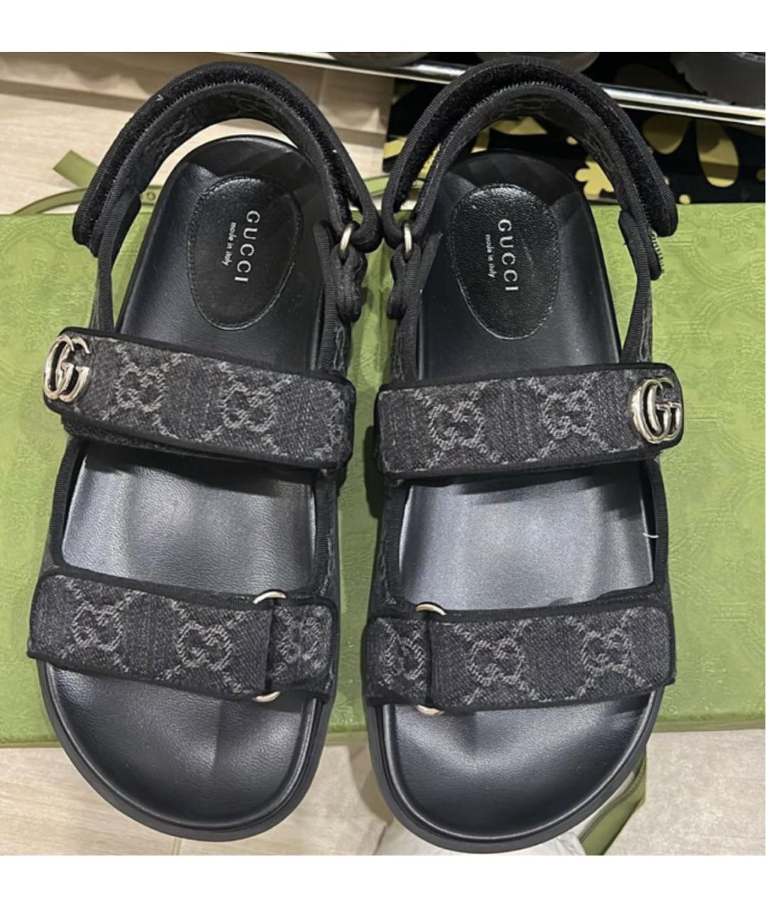 GUCCI Черные сандалии, фото 4
