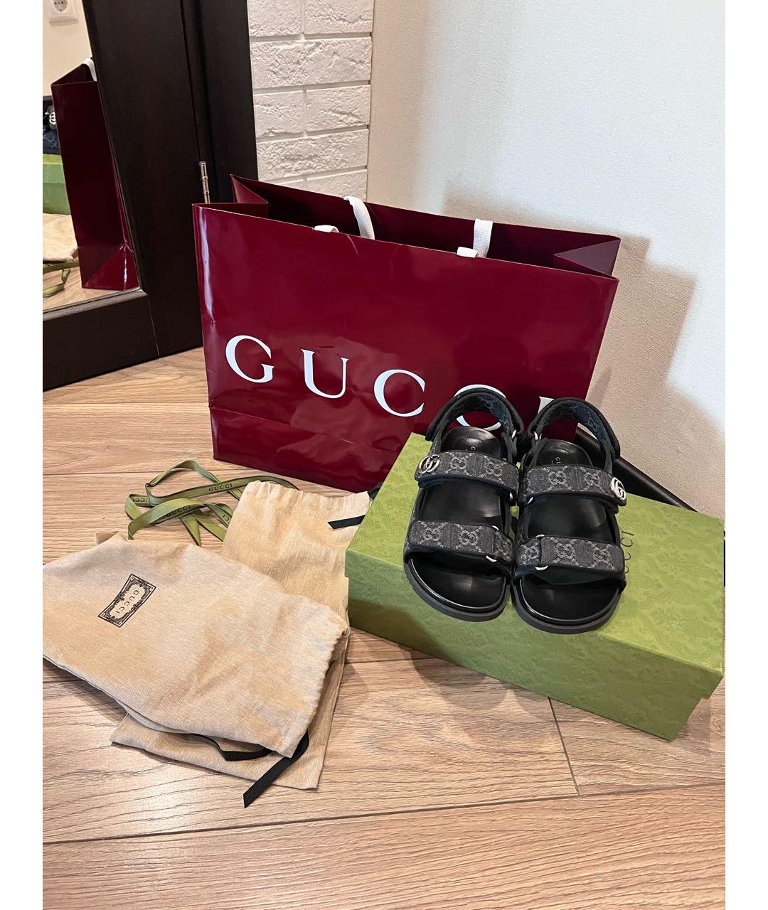 GUCCI Черные сандалии, фото 7