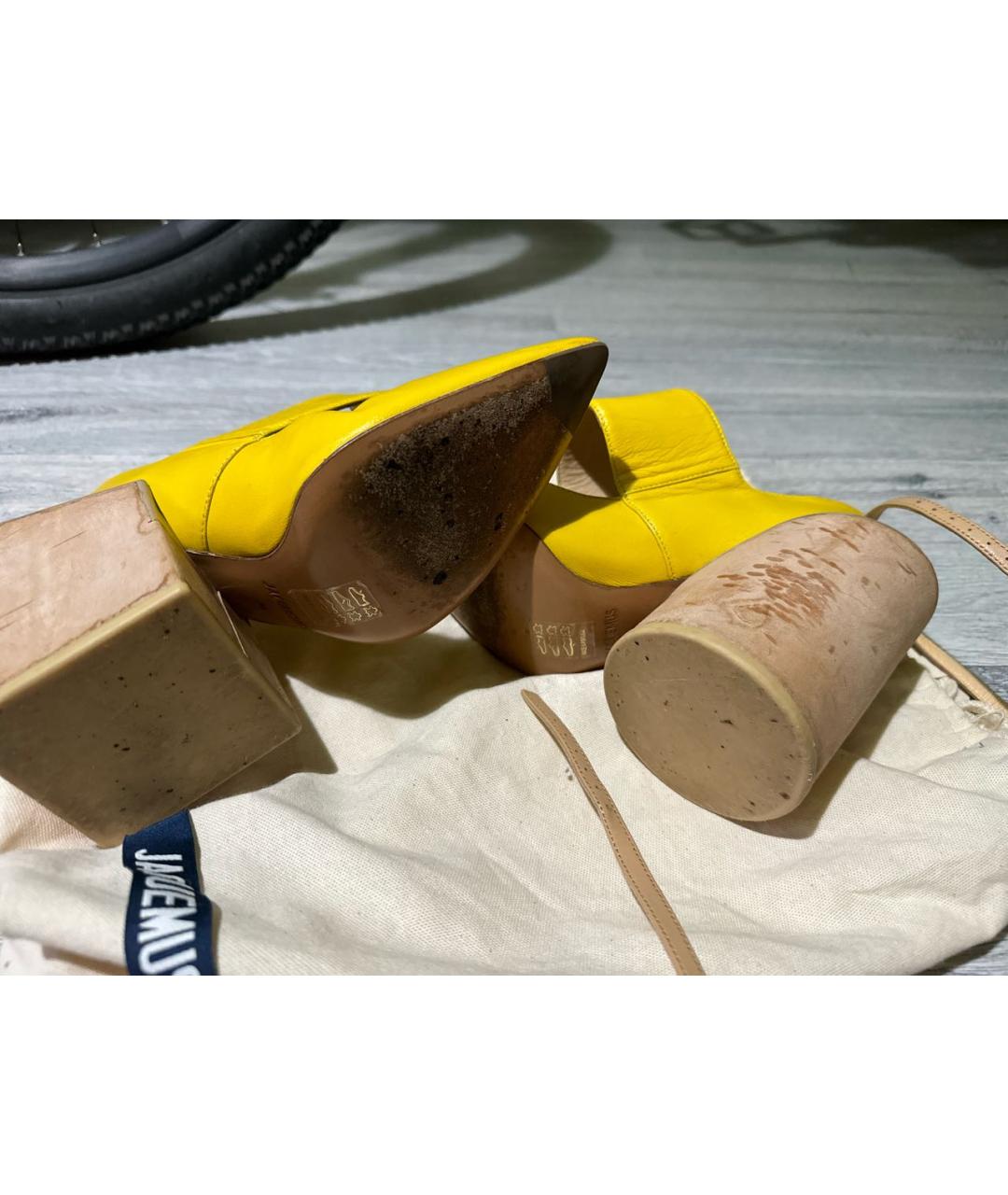 JACQUEMUS Желтые кожаные туфли, фото 8
