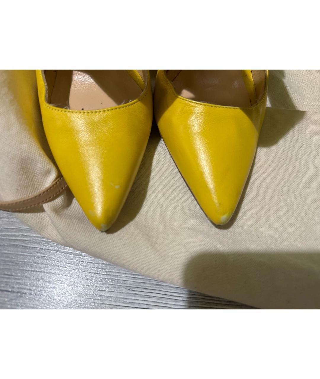 JACQUEMUS Желтые кожаные туфли, фото 5