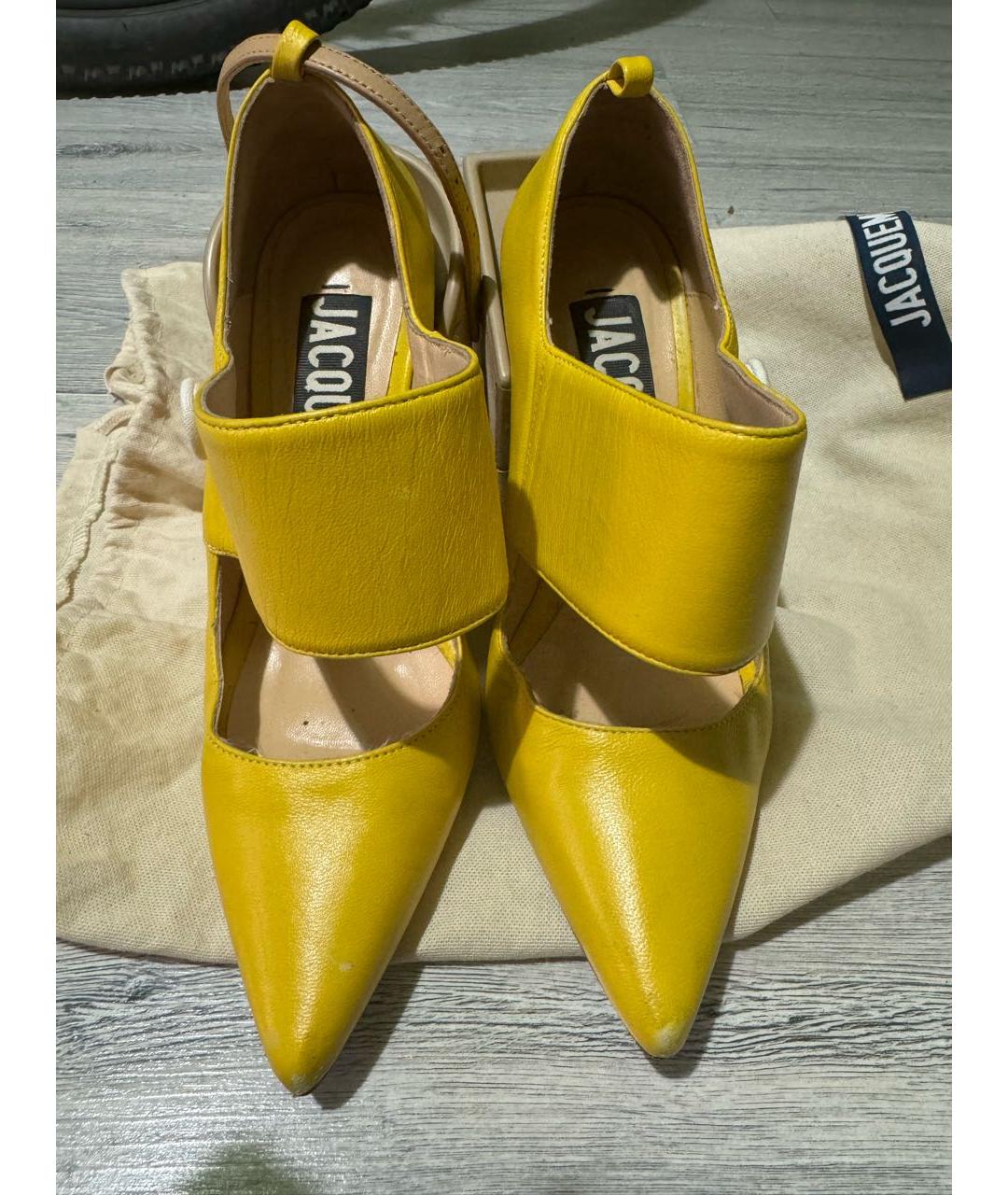 JACQUEMUS Желтые кожаные туфли, фото 2