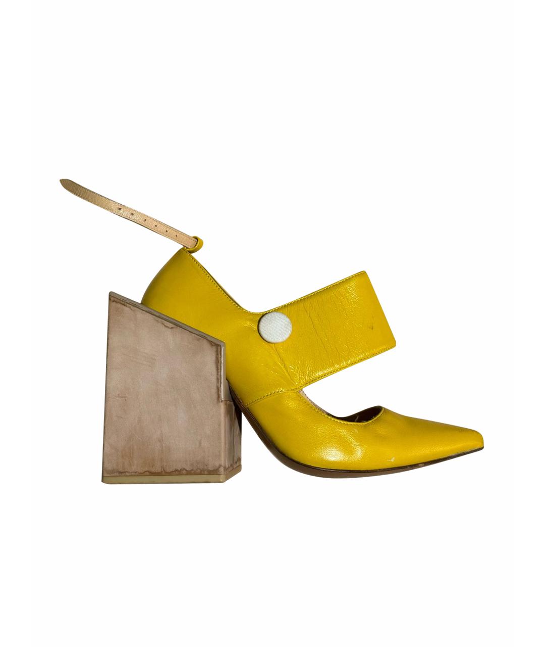 JACQUEMUS Желтые кожаные туфли, фото 1