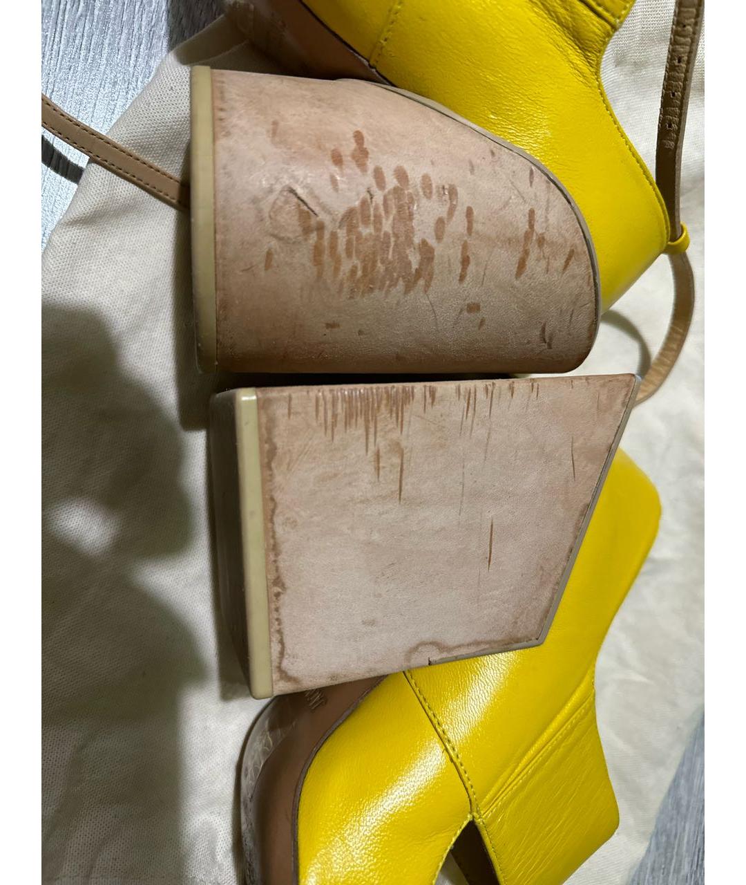 JACQUEMUS Желтые кожаные туфли, фото 6
