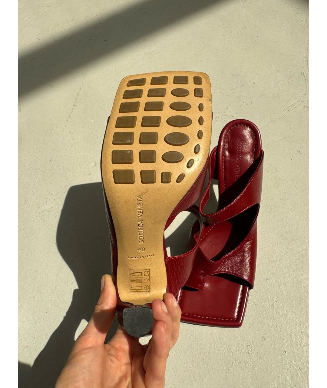 BOTTEGA VENETA Бордовые туфли из лакированной кожи, фото 5