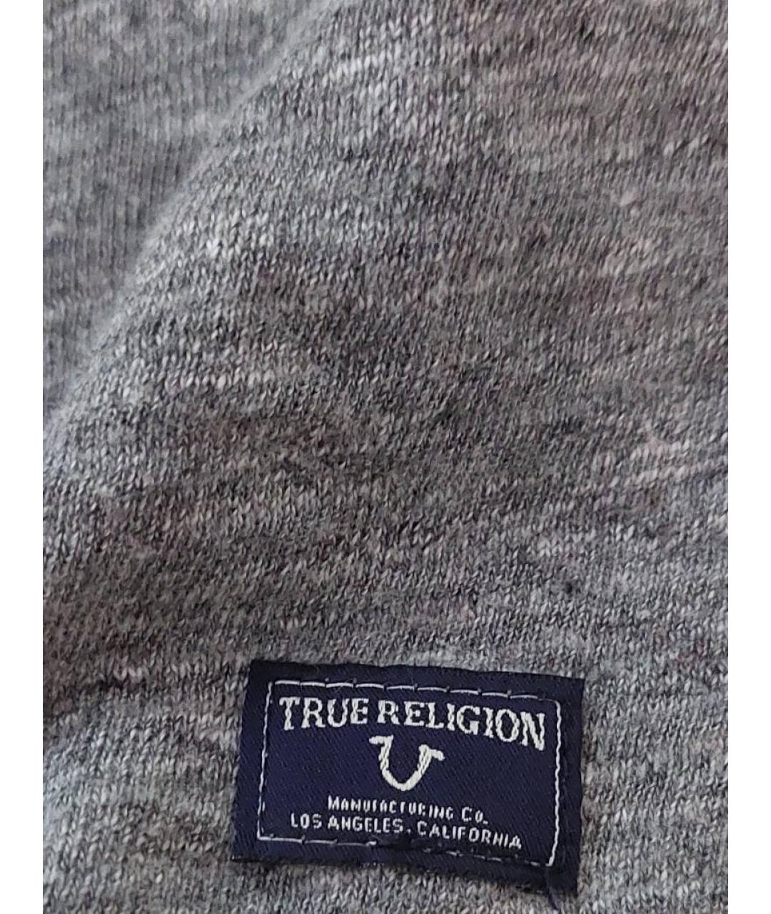 TRUE RELIGION Серая хлопковая футболка, фото 4