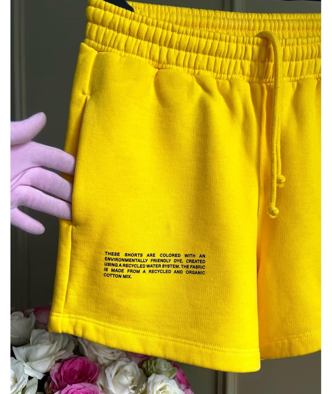THE PANGAIA Желтые хлопковые шорты, фото 3