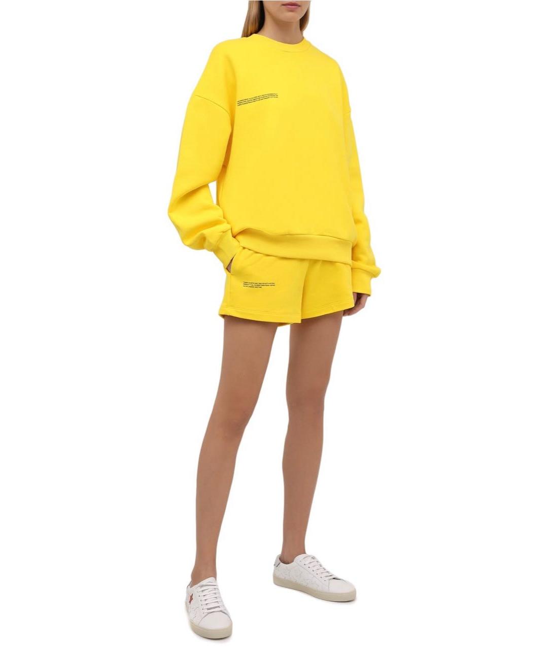 THE PANGAIA Желтые хлопковые шорты, фото 4