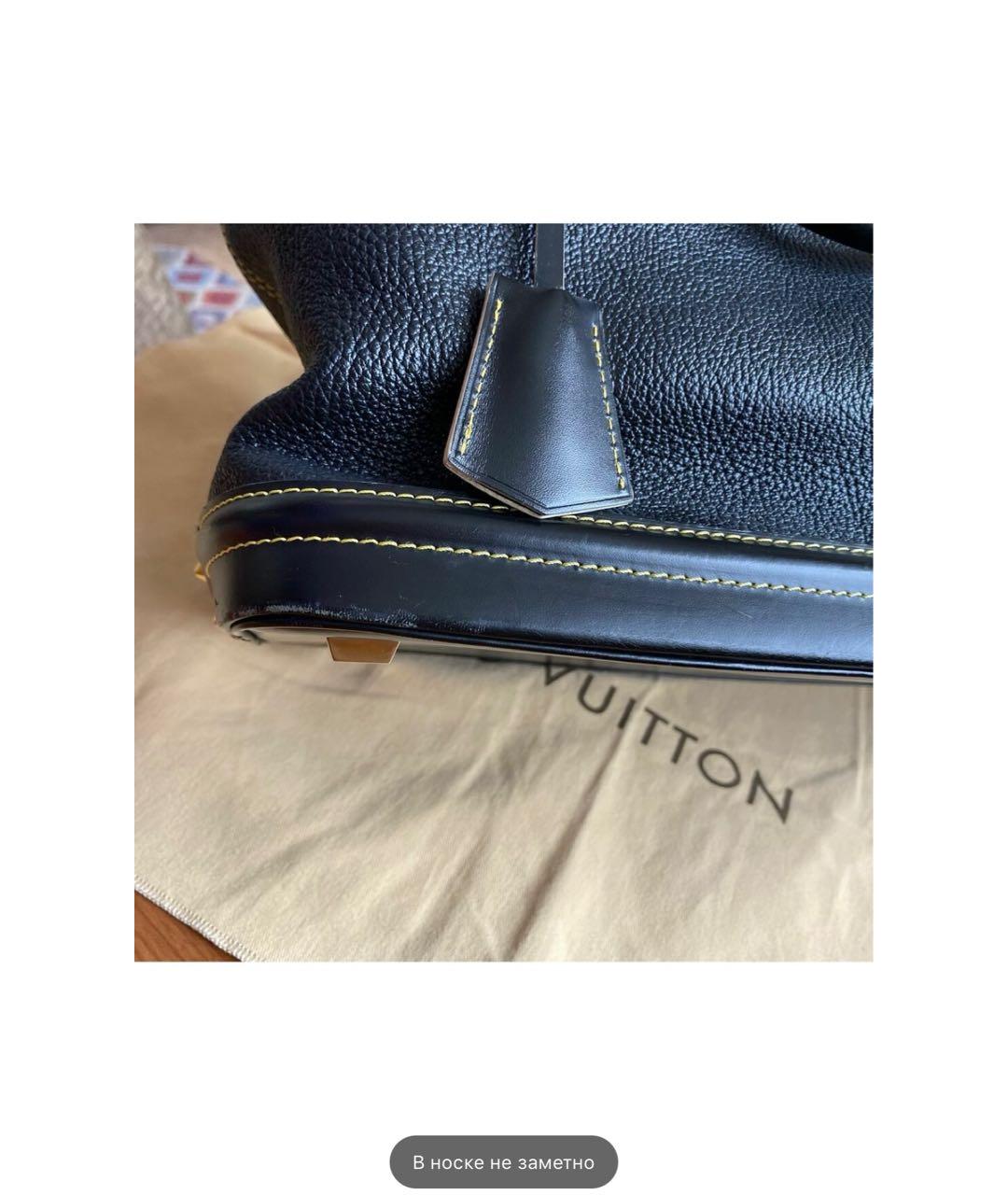 LOUIS VUITTON PRE-OWNED Черная кожаная сумка с короткими ручками, фото 6