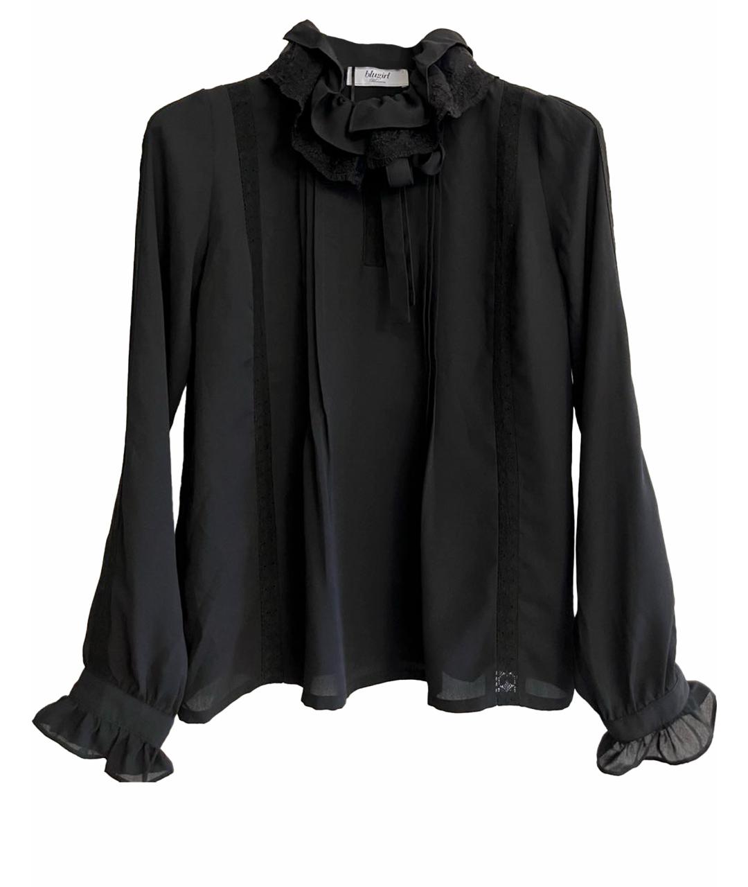 BLUGIRL Черная хлопко-эластановая блузы, фото 1
