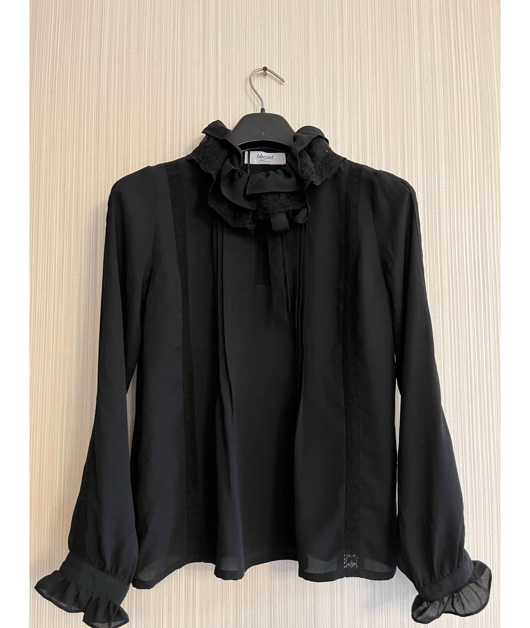 BLUGIRL Черная хлопко-эластановая блузы, фото 6