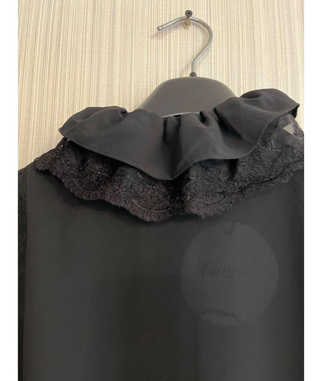 BLUGIRL Черная хлопко-эластановая блузы, фото 4