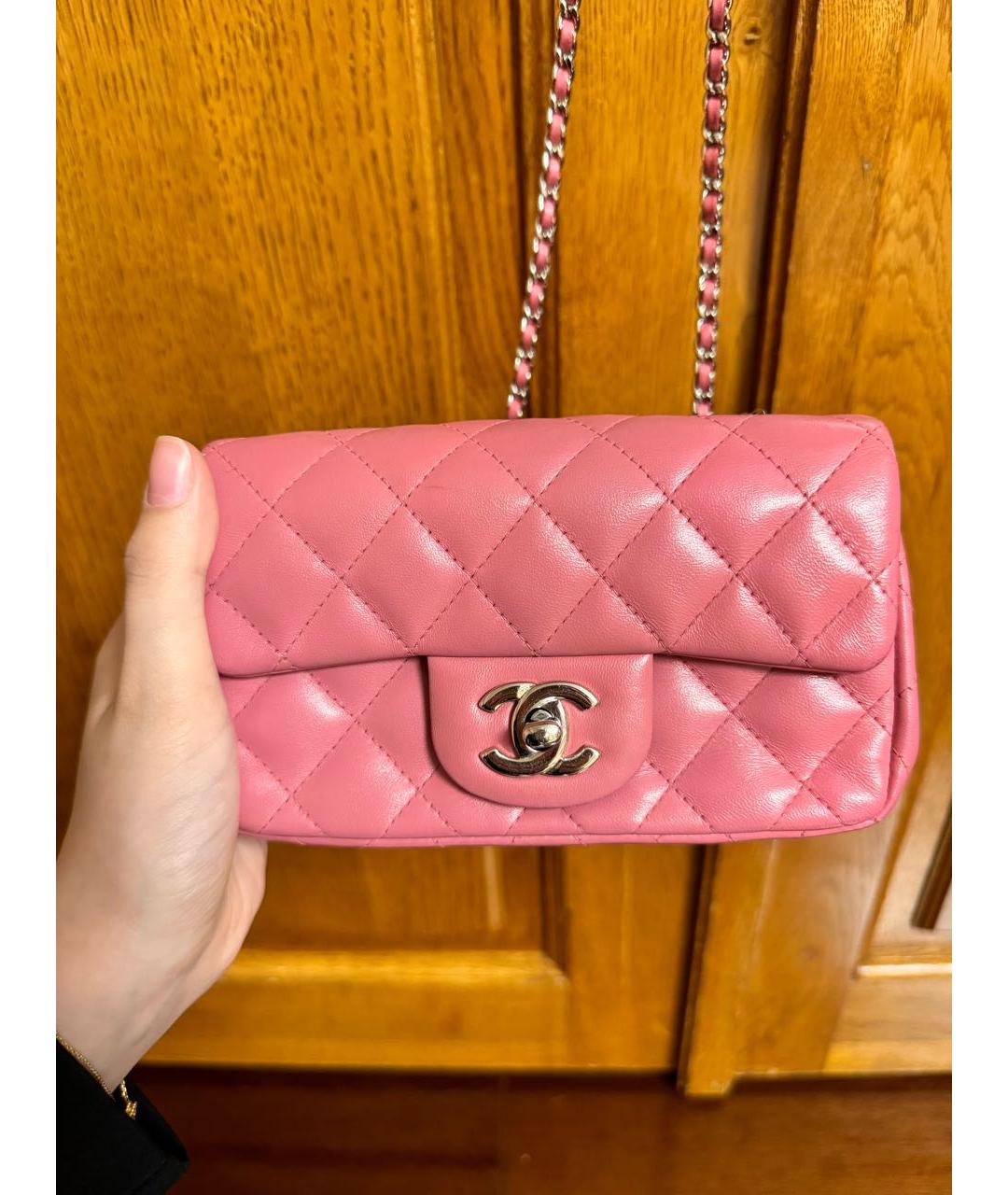 CHANEL PRE-OWNED Розовая кожаная сумка через плечо, фото 6