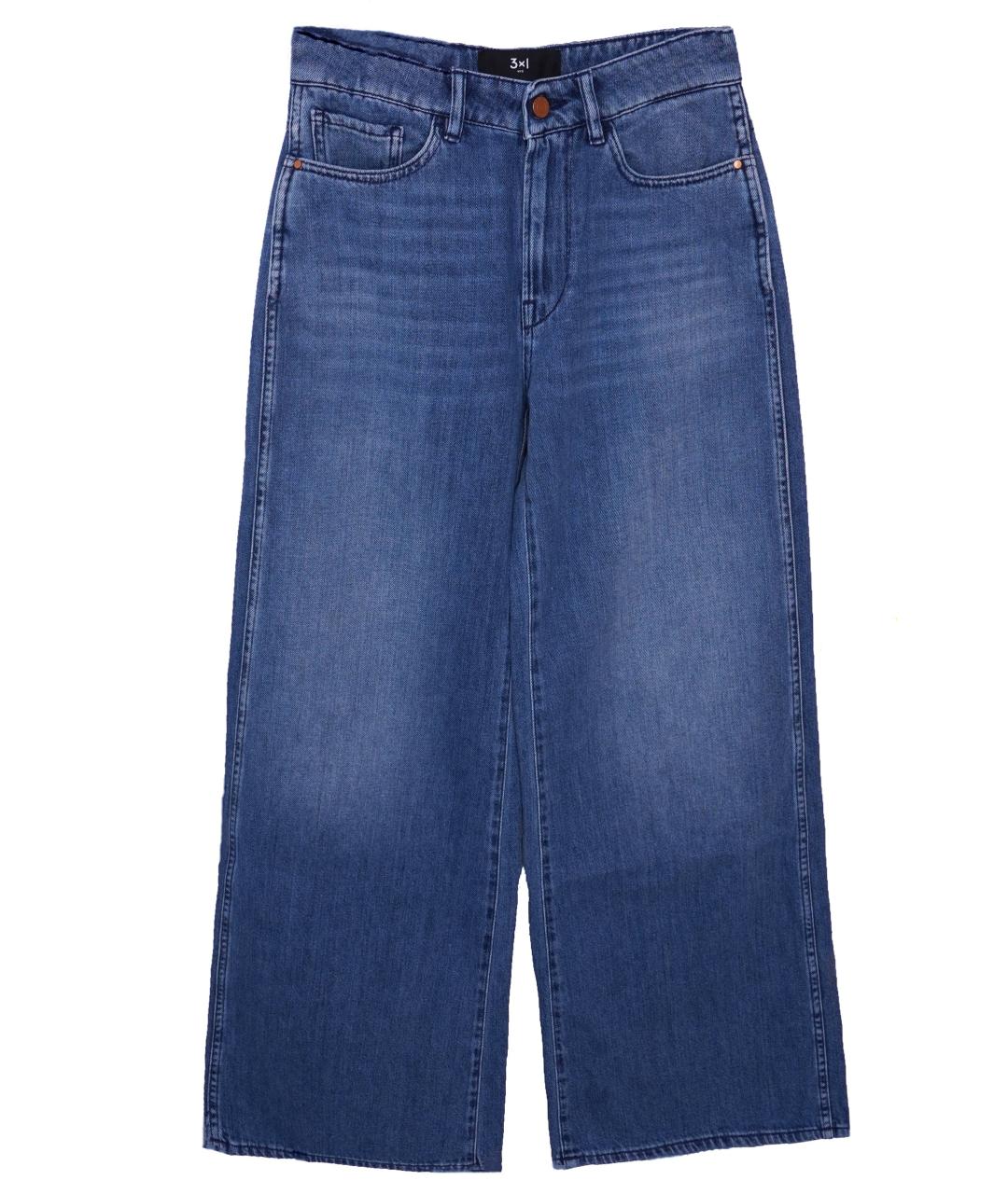 3X1 Темно-синие хлопковые джинсы клеш, фото 1