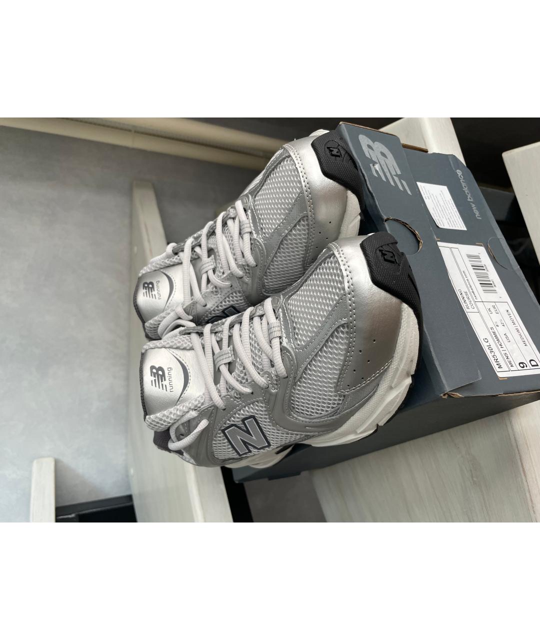 NEW BALANCE Серебряные синтетические низкие кроссовки / кеды, фото 2