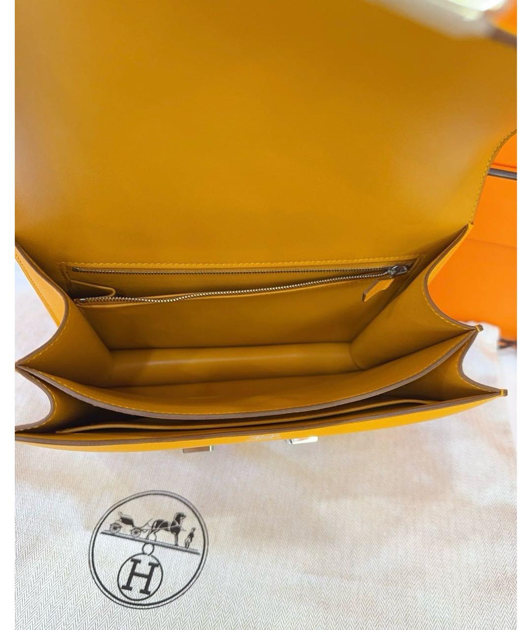HERMES PRE-OWNED Желтая кожаная сумка через плечо, фото 7