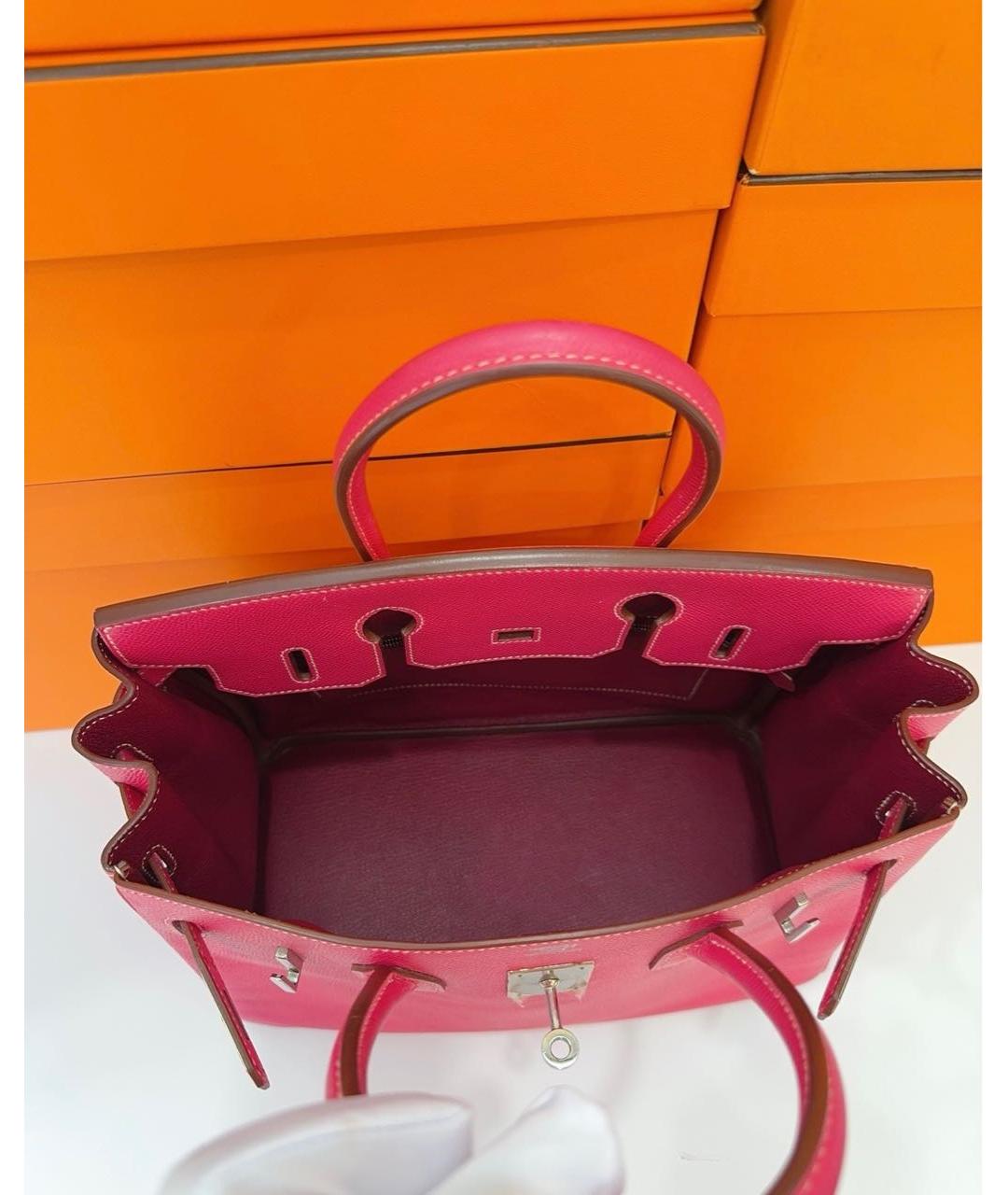 HERMES PRE-OWNED Розовая кожаная сумка с короткими ручками, фото 6