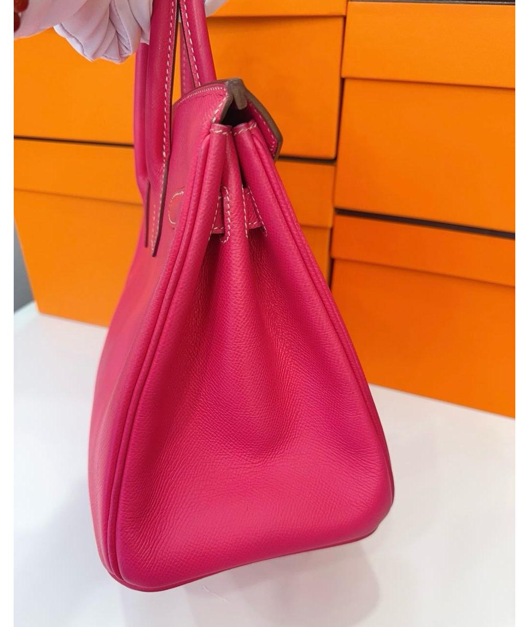 HERMES PRE-OWNED Розовая кожаная сумка с короткими ручками, фото 2