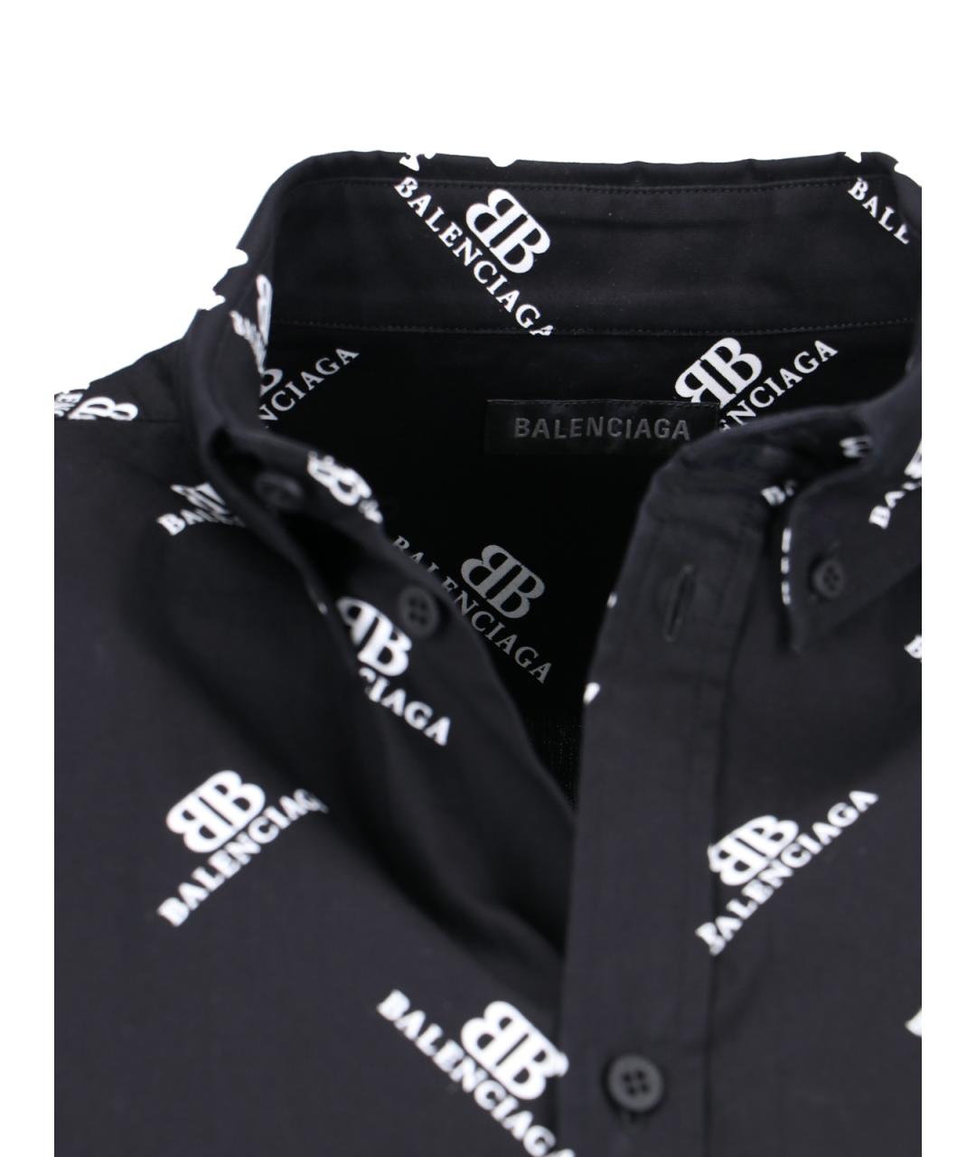 BALENCIAGA Черная хлопковая кэжуал рубашка, фото 5