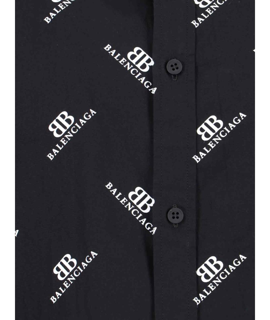 BALENCIAGA Черная хлопковая кэжуал рубашка, фото 4